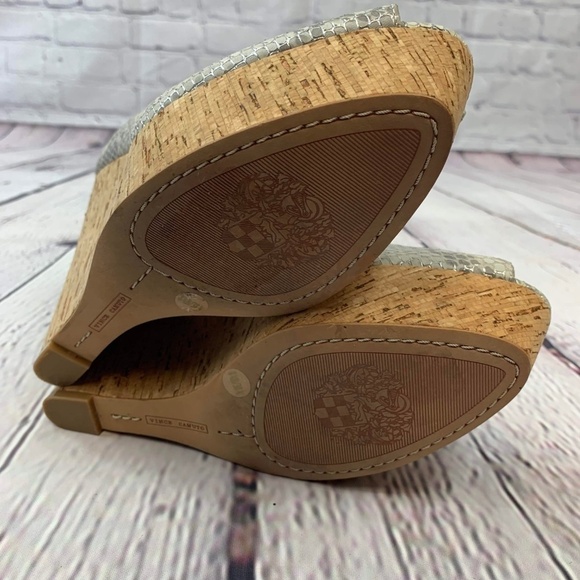 Vince Camuto Snake Skin Cork Wedges - Picture 7 of 7